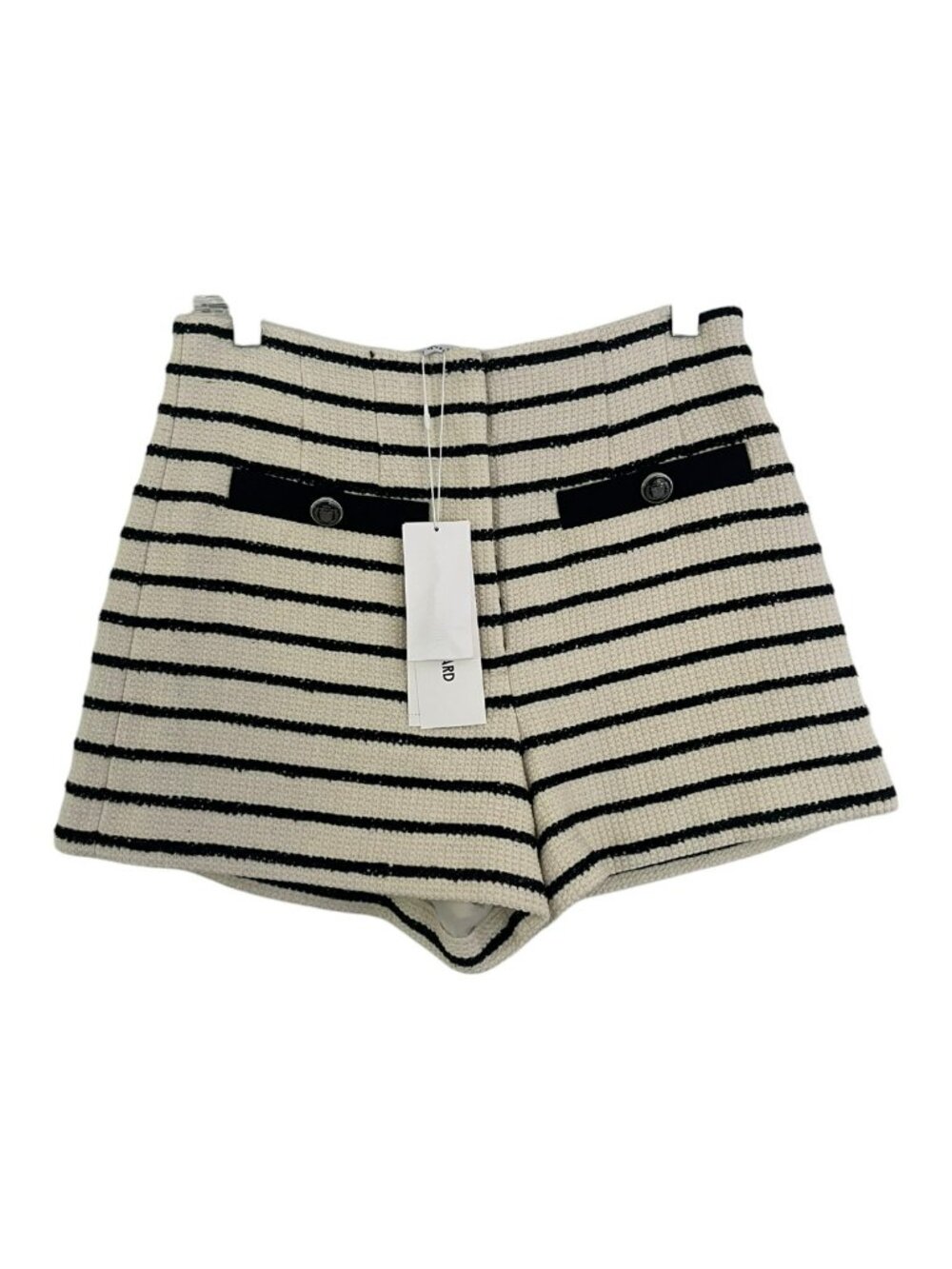 Veronica Beard Gershwin Tweed Shorts Ivory/Black, NWT, Size 4 - Picture 3 of 3